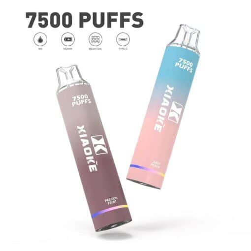 XIAOKE 7500 PUFFS 梟客棄式抛電子烟 一次性霧化桿 炫酷跑馬燈：圖片 6